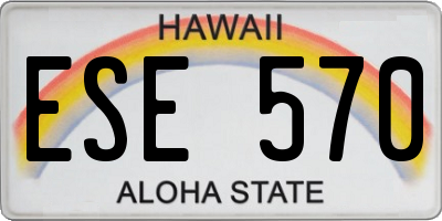HI license plate ESE570