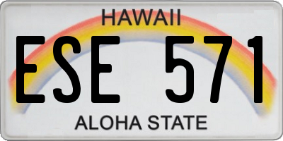 HI license plate ESE571