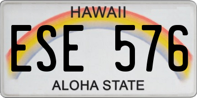HI license plate ESE576