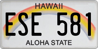 HI license plate ESE581