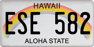 HI license plate ESE582