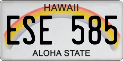 HI license plate ESE585
