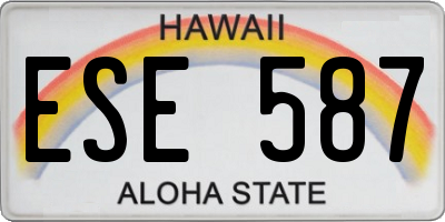 HI license plate ESE587