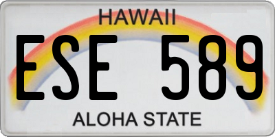 HI license plate ESE589