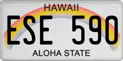 HI license plate ESE590