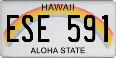 HI license plate ESE591