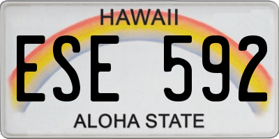 HI license plate ESE592