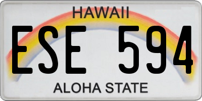 HI license plate ESE594