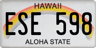 HI license plate ESE598