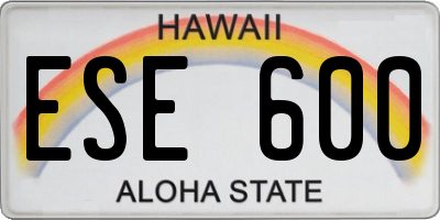 HI license plate ESE600