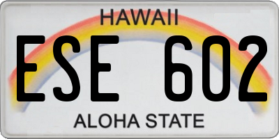HI license plate ESE602