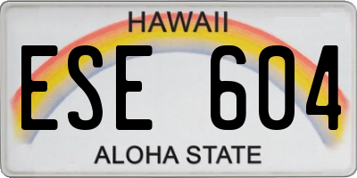 HI license plate ESE604