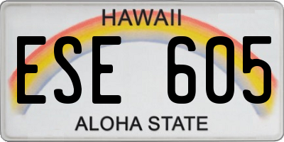 HI license plate ESE605