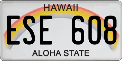 HI license plate ESE608