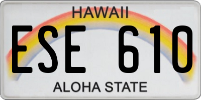 HI license plate ESE610