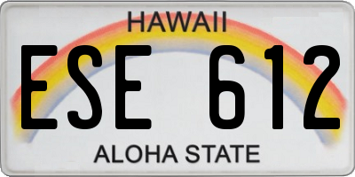 HI license plate ESE612