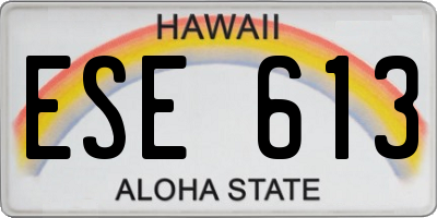 HI license plate ESE613