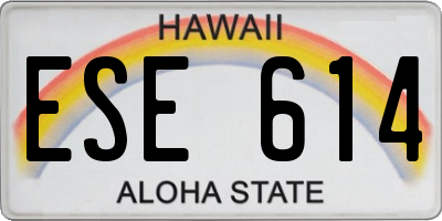 HI license plate ESE614