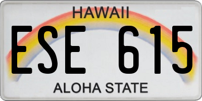 HI license plate ESE615