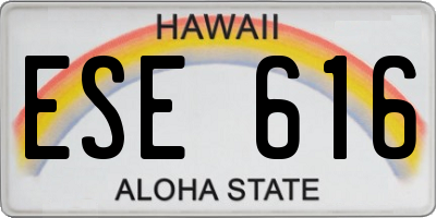 HI license plate ESE616