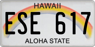 HI license plate ESE617