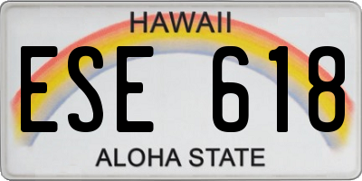 HI license plate ESE618