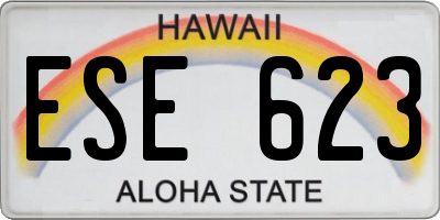 HI license plate ESE623