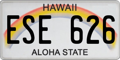 HI license plate ESE626
