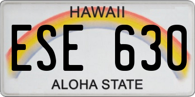HI license plate ESE630