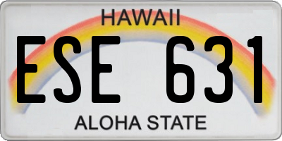 HI license plate ESE631