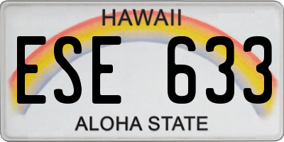 HI license plate ESE633