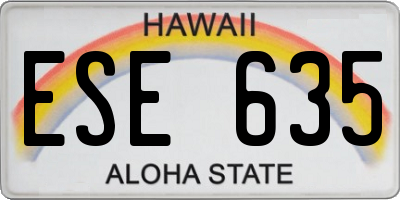 HI license plate ESE635