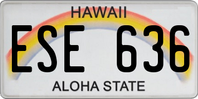 HI license plate ESE636