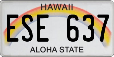 HI license plate ESE637