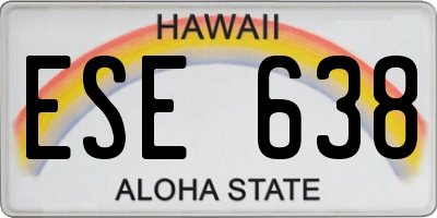 HI license plate ESE638