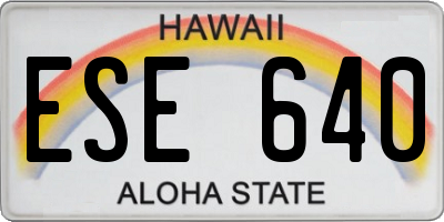 HI license plate ESE640