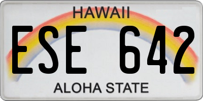 HI license plate ESE642