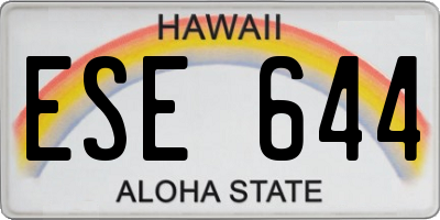 HI license plate ESE644