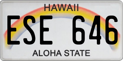 HI license plate ESE646
