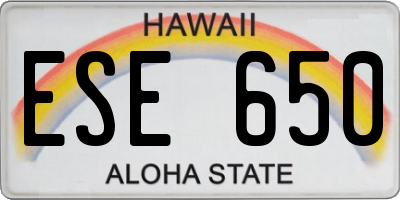 HI license plate ESE650