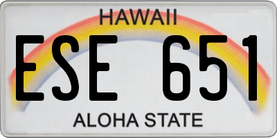 HI license plate ESE651