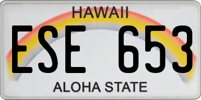 HI license plate ESE653