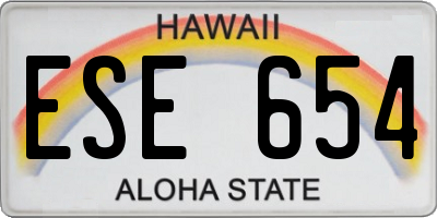 HI license plate ESE654