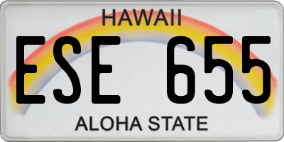 HI license plate ESE655
