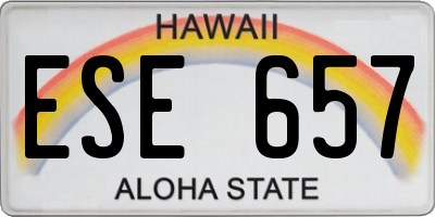HI license plate ESE657