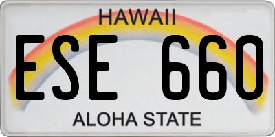 HI license plate ESE660