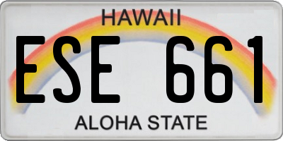HI license plate ESE661