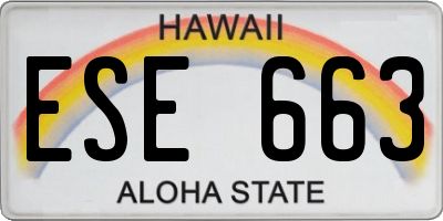 HI license plate ESE663
