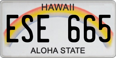 HI license plate ESE665