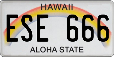 HI license plate ESE666